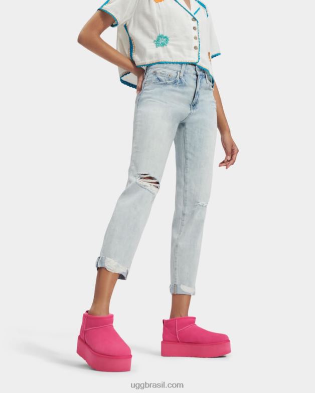 caramelo rosa 4VTTD632 UGG todo gênero plataforma ultra mini clássica