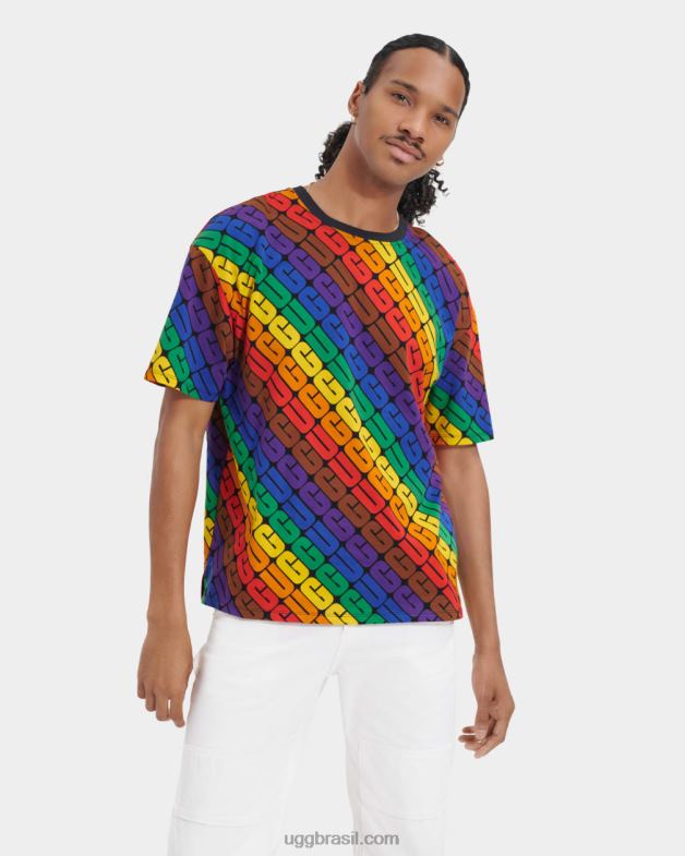 logotipo do arco-íris 4VTTD1191 UGG todo gênero camiseta oversized toni orgulho