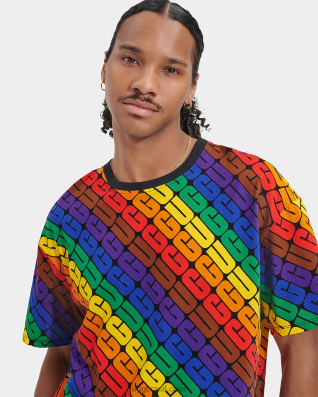logotipo do arco-íris 4VTTD1191 UGG todo gênero camiseta oversized toni orgulho