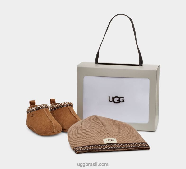 castanha 4VTTD2035 UGG bebê tasman e gorro