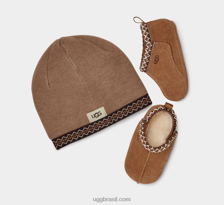 castanha 4VTTD2035 UGG bebê tasman e gorro