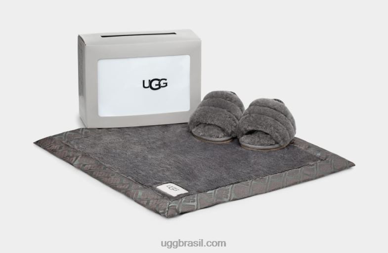 carvão 4VTTD2215 UGG bebê fluff sim slide e lovey