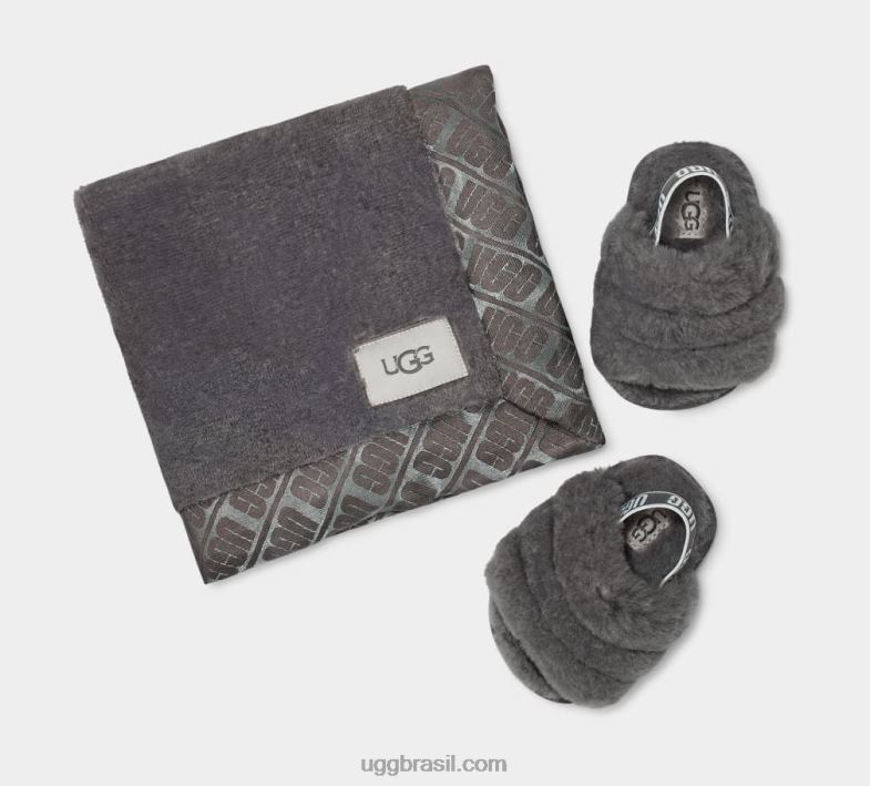 carvão 4VTTD2215 UGG bebê fluff sim slide e lovey