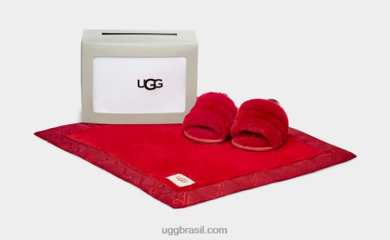 samba vermelho 4VTTD2217 UGG bebê fluff sim slide e lovey
