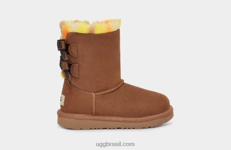 castanha 4VTTD1985 UGG crianças bailey bow xadrez punk
