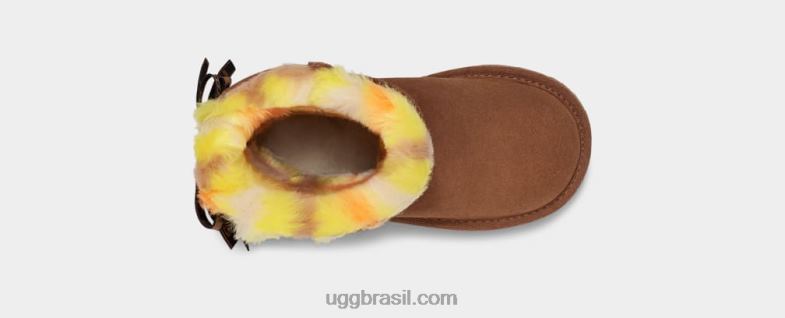 castanha 4VTTD1985 UGG crianças bailey bow xadrez punk