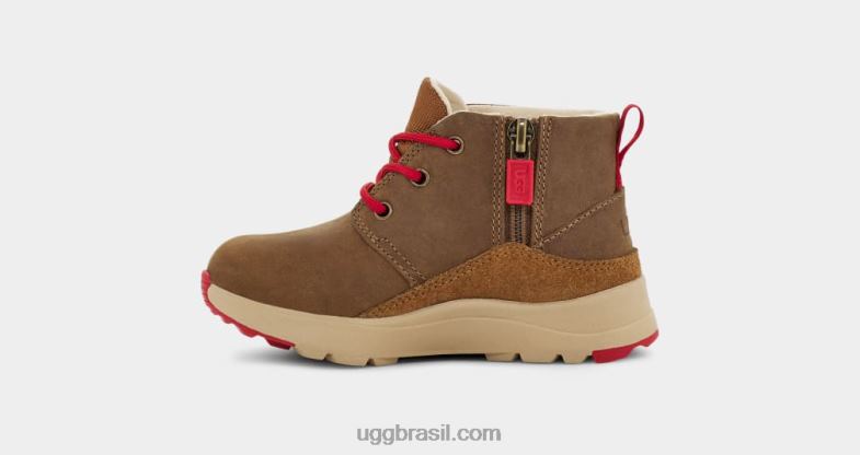 couro nogueira/vermelho samba 4VTTD1986 UGG crianças canoa iii tempo