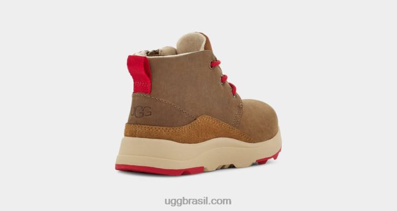 couro nogueira/vermelho samba 4VTTD1986 UGG crianças canoa iii tempo