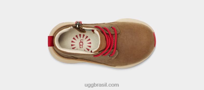 couro nogueira/vermelho samba 4VTTD1986 UGG crianças canoa iii tempo