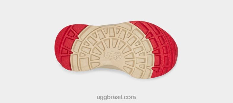 couro nogueira/vermelho samba 4VTTD1986 UGG crianças canoa iii tempo