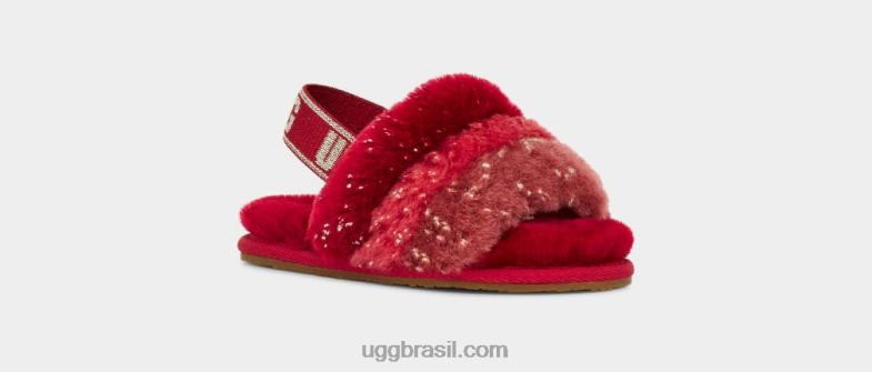 vermelho multi 4VTTD320 UGG crianças fluff sim brilho metálico