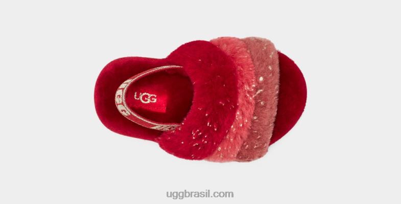 vermelho multi 4VTTD320 UGG crianças fluff sim brilho metálico