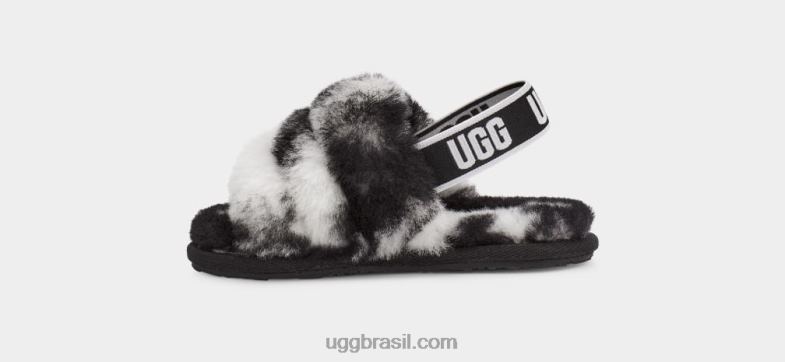 preto 4VTTD1997 UGG crianças fluff sim deslizar mármore