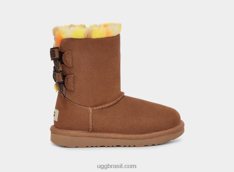 castanha 4VTTD1773 UGG crianças bailey bow xadrez punk