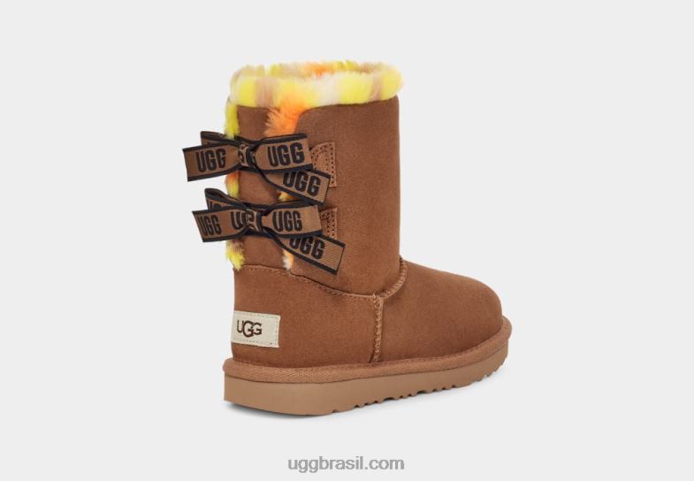 castanha 4VTTD1773 UGG crianças bailey bow xadrez punk