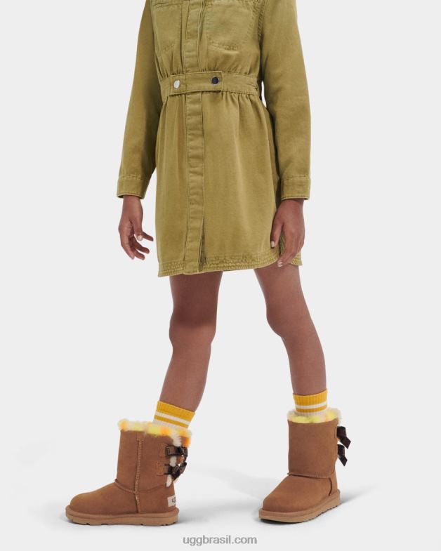 castanha 4VTTD1773 UGG crianças bailey bow xadrez punk