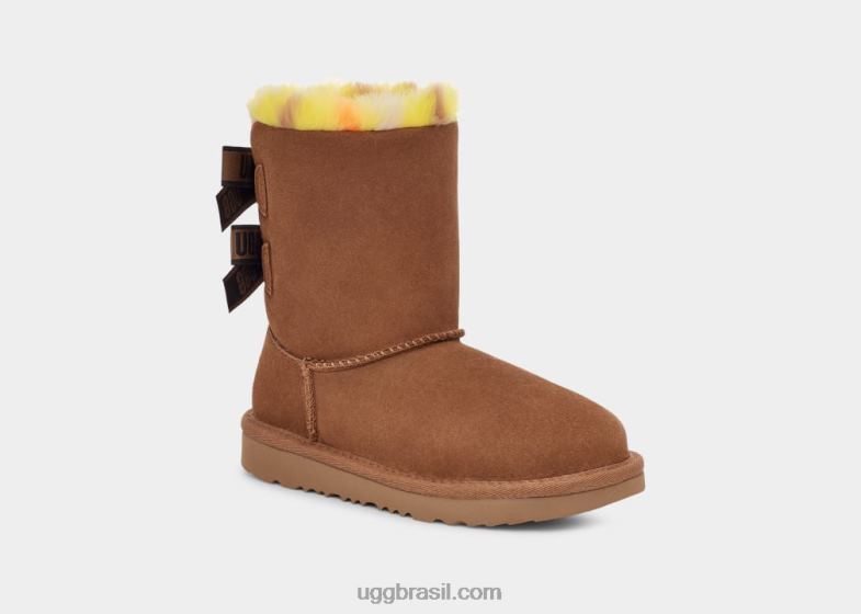 castanha 4VTTD1773 UGG crianças bailey bow xadrez punk