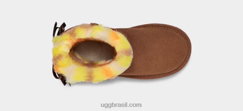castanha 4VTTD1773 UGG crianças bailey bow xadrez punk