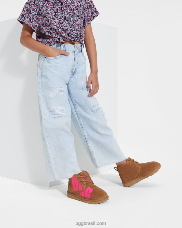 castanha/rosa caramelo 4VTTD1789 UGG crianças neumel chopd