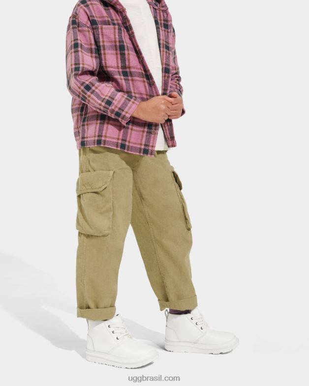 couro branco/branco 4VTTD2085 UGG crianças couro neumel ii