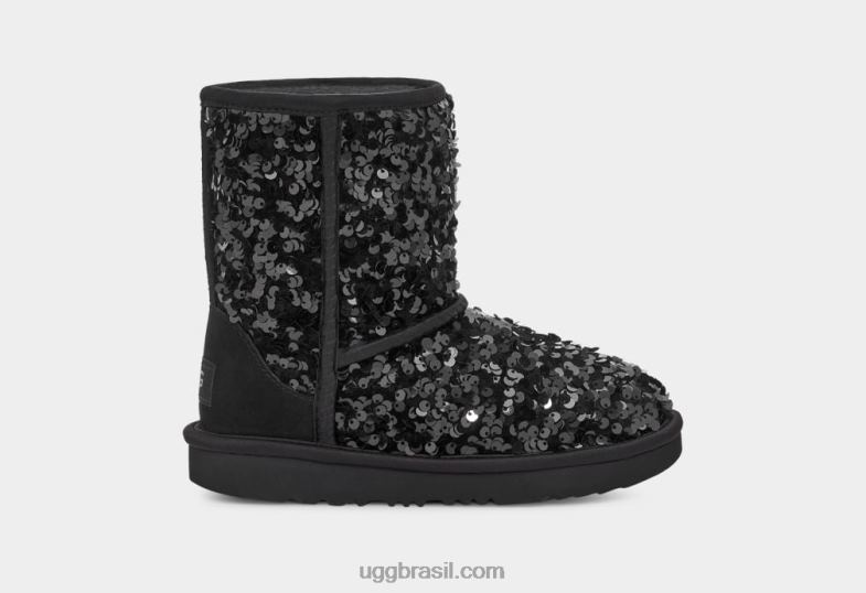 preto 4VTTD1765 UGG crianças lantejoulas grossas curtas clássicas
