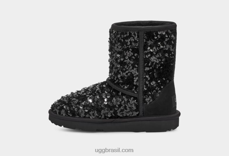 preto 4VTTD1765 UGG crianças lantejoulas grossas curtas clássicas
