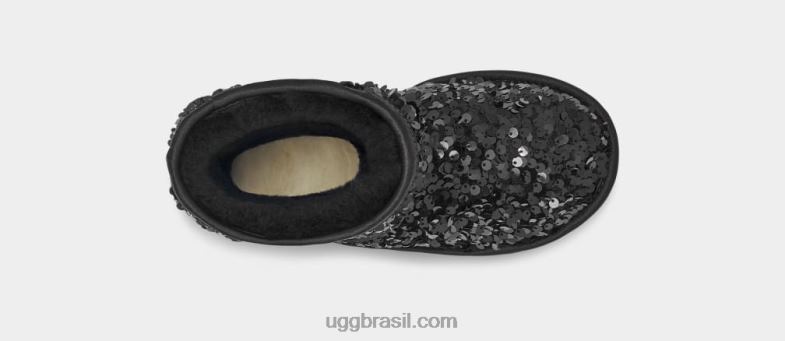 preto 4VTTD1765 UGG crianças lantejoulas grossas curtas clássicas