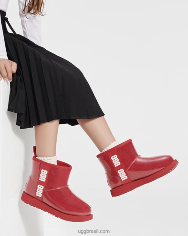 samba vermelho 4VTTD1753 UGG crianças clássico claro mini ii