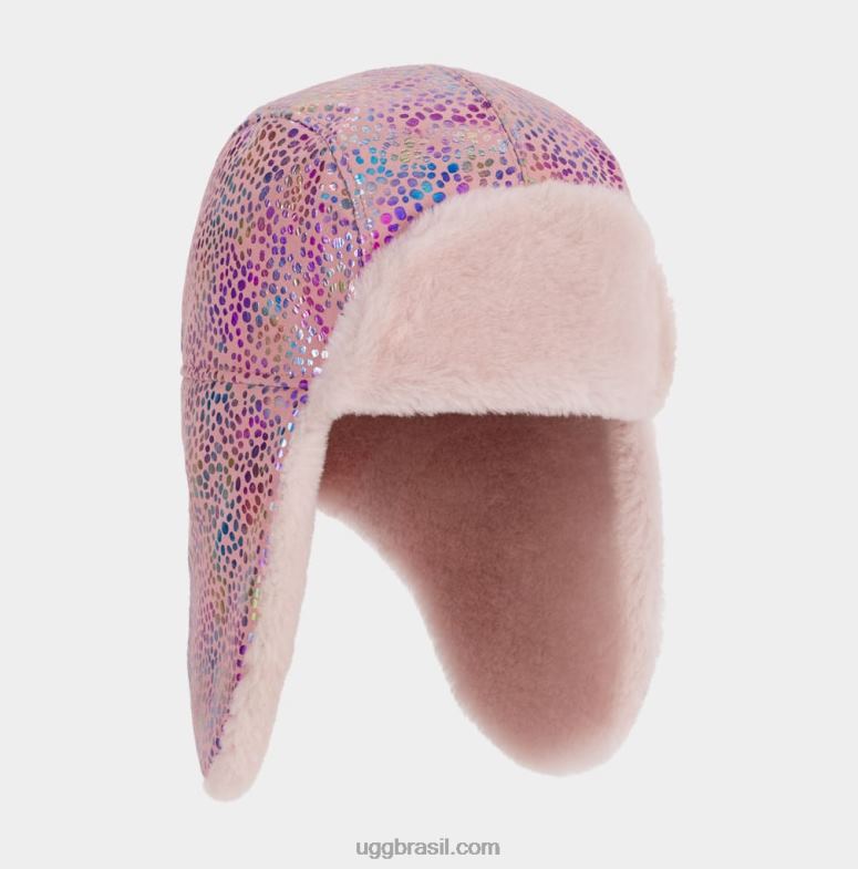ponto brilhante rosa 4VTTD1784 UGG crianças caçador de pele de carneiro de ponto brilhante