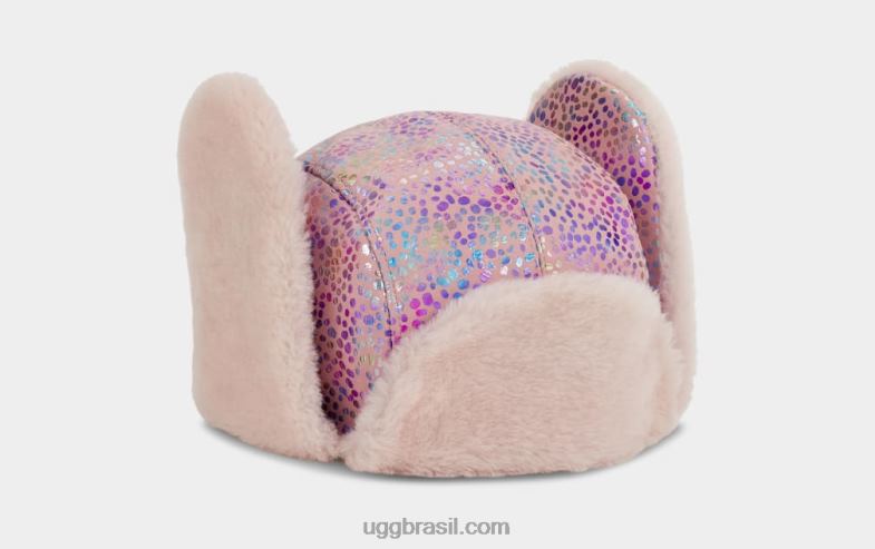 ponto brilhante rosa 4VTTD1784 UGG crianças caçador de pele de carneiro de ponto brilhante