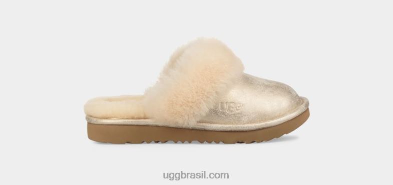 ouro 4VTTD2087 UGG crianças chinelo metálico cosy ii