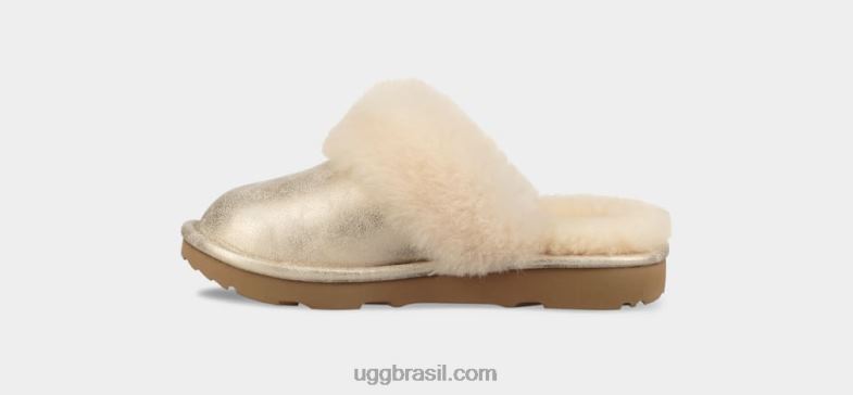 ouro 4VTTD2087 UGG crianças chinelo metálico cosy ii