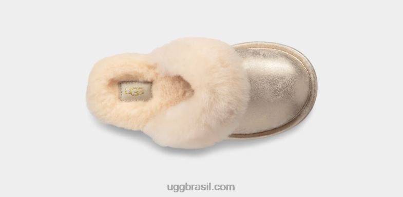 ouro 4VTTD2087 UGG crianças chinelo metálico cosy ii