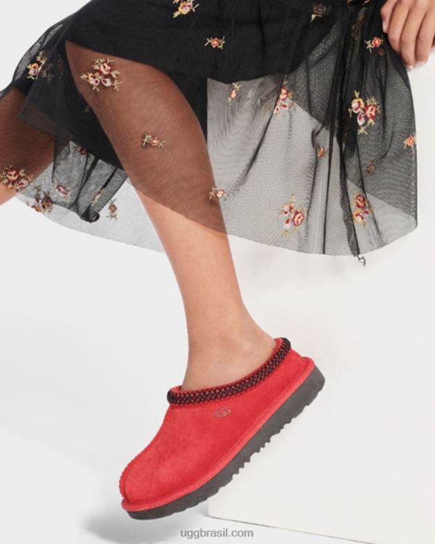 samba vermelho 4VTTD1734 UGG crianças chinelo tasman ii
