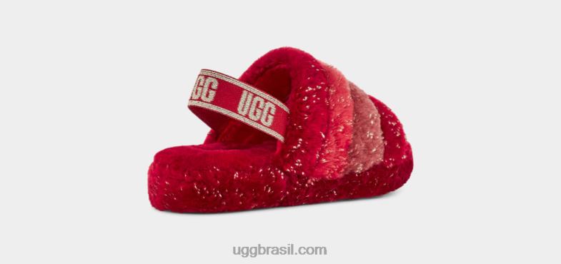 vermelho multi 4VTTD245 UGG crianças fluff sim brilho metálico multi
