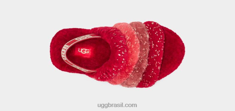 vermelho multi 4VTTD245 UGG crianças fluff sim brilho metálico multi