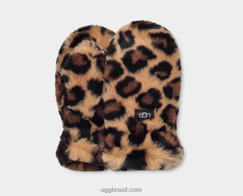 manchado natural 4VTTD1747 UGG crianças luva de pele falsa