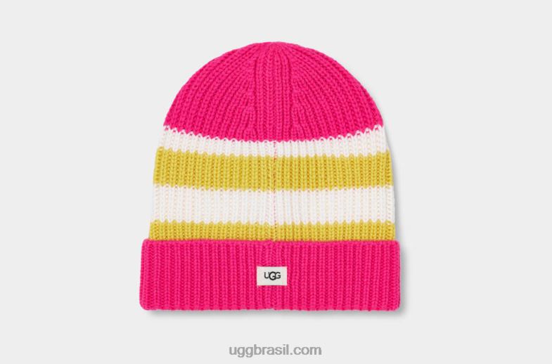 rosa neon multi 4VTTD1764 UGG crianças conjunto gorro e luva color block