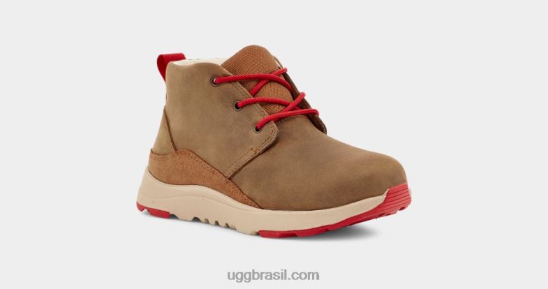 couro nogueira/vermelho samba 4VTTD1762 UGG crianças canoa iii tempo