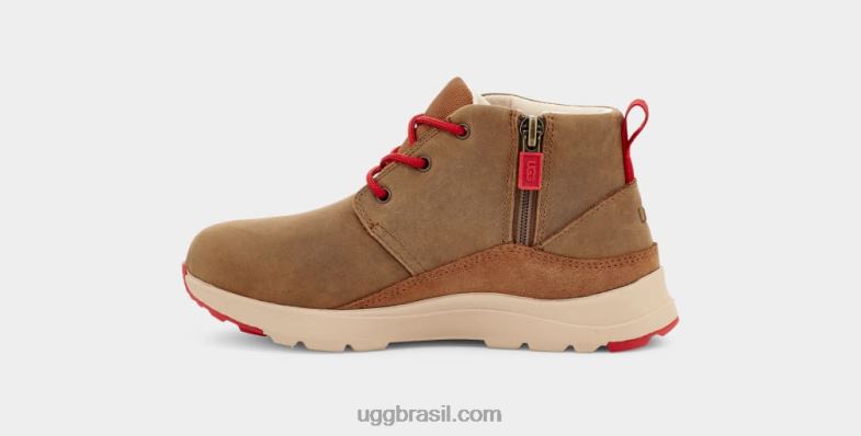 couro nogueira/vermelho samba 4VTTD1762 UGG crianças canoa iii tempo