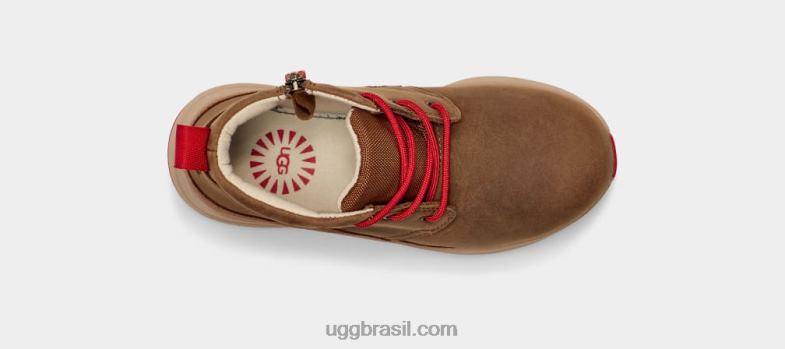 couro nogueira/vermelho samba 4VTTD1762 UGG crianças canoa iii tempo