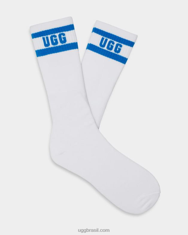 branco/azul med 4VTTD1448 UGG homens meia com logotipo lathan
