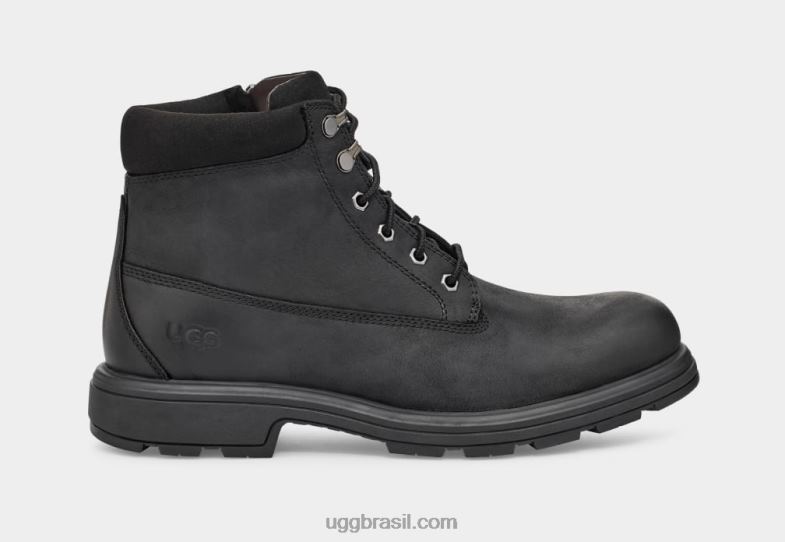 couro preto 4VTTD1604 UGG homens biltmore bota cano médio bico liso