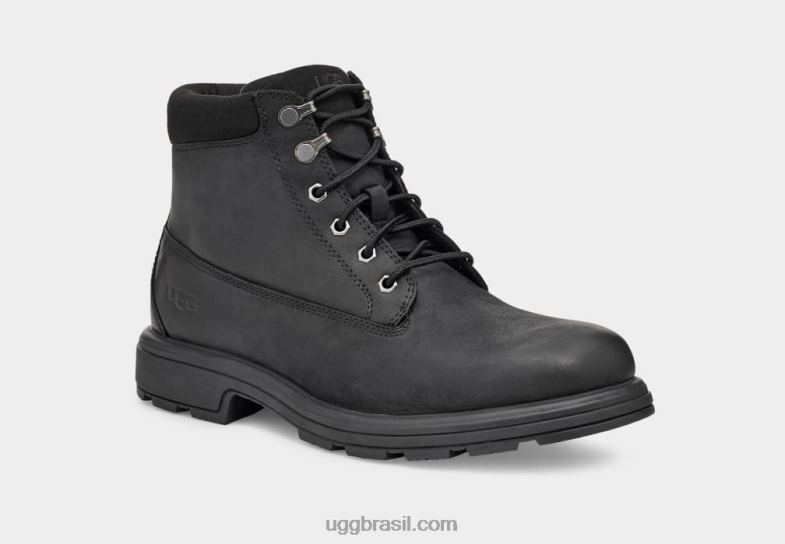 couro preto 4VTTD1604 UGG homens biltmore bota cano médio bico liso