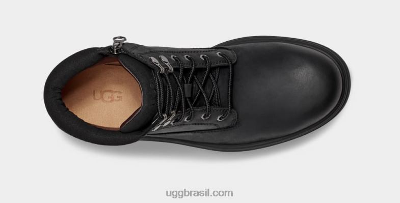 couro preto 4VTTD1604 UGG homens biltmore bota cano médio bico liso