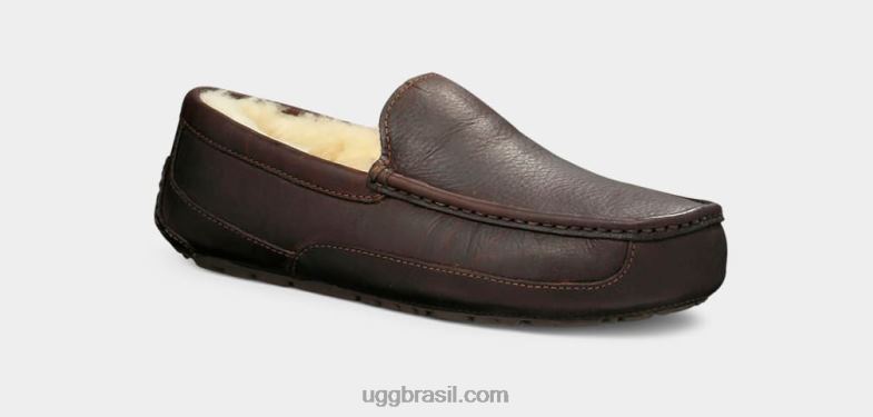 chá da china 4VTTD212 UGG homens chinelo de couro ascot