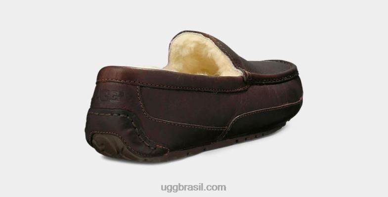 chá da china 4VTTD212 UGG homens chinelo de couro ascot