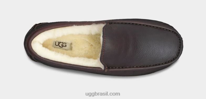 chá da china 4VTTD212 UGG homens chinelo de couro ascot