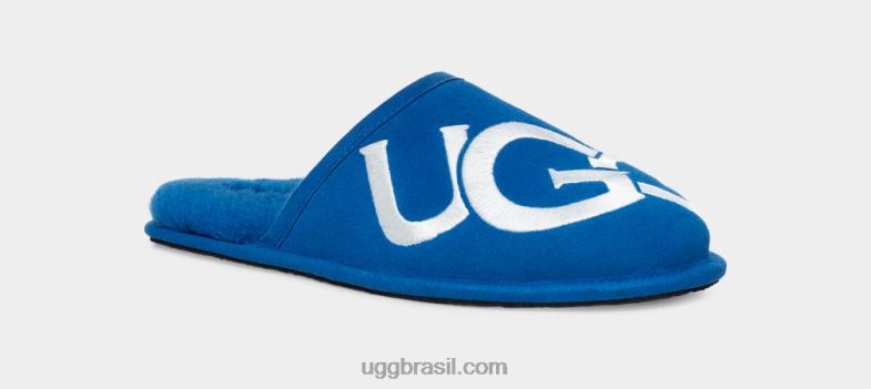 clássico azul/branco 4VTTD1618 UGG homens logotipo arranhado