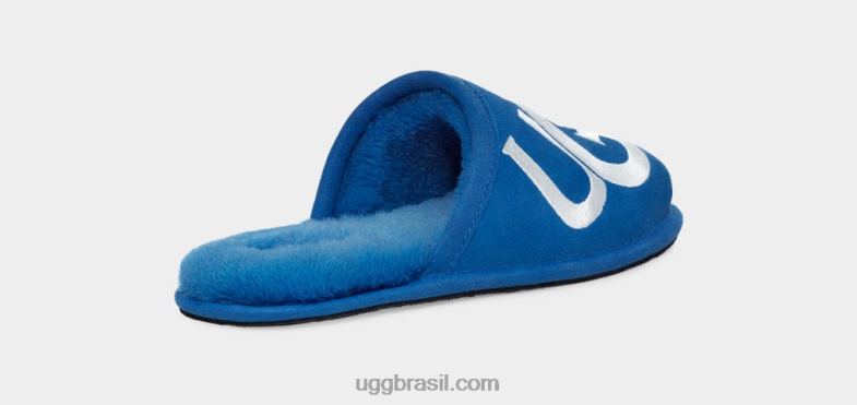 clássico azul/branco 4VTTD1618 UGG homens logotipo arranhado